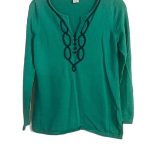 Vineyard Vines trellis slit wool blend long sleeve buttons green size s pullover